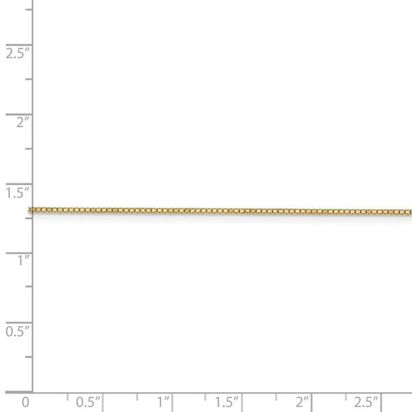 0.9mm 14k Yellow Gold Box Chain w/Spring Ring Necklace, 28 Inch - Picture 4 of 7